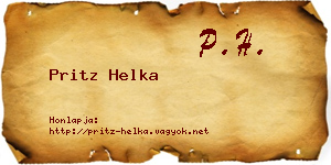 Pritz Helka névjegykártya